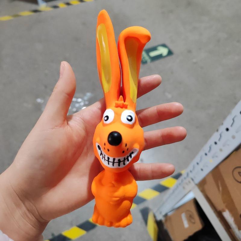 

Green Rabbit Squeaky Dog Toy Soft Latex Pet Chew Toy оранжевый