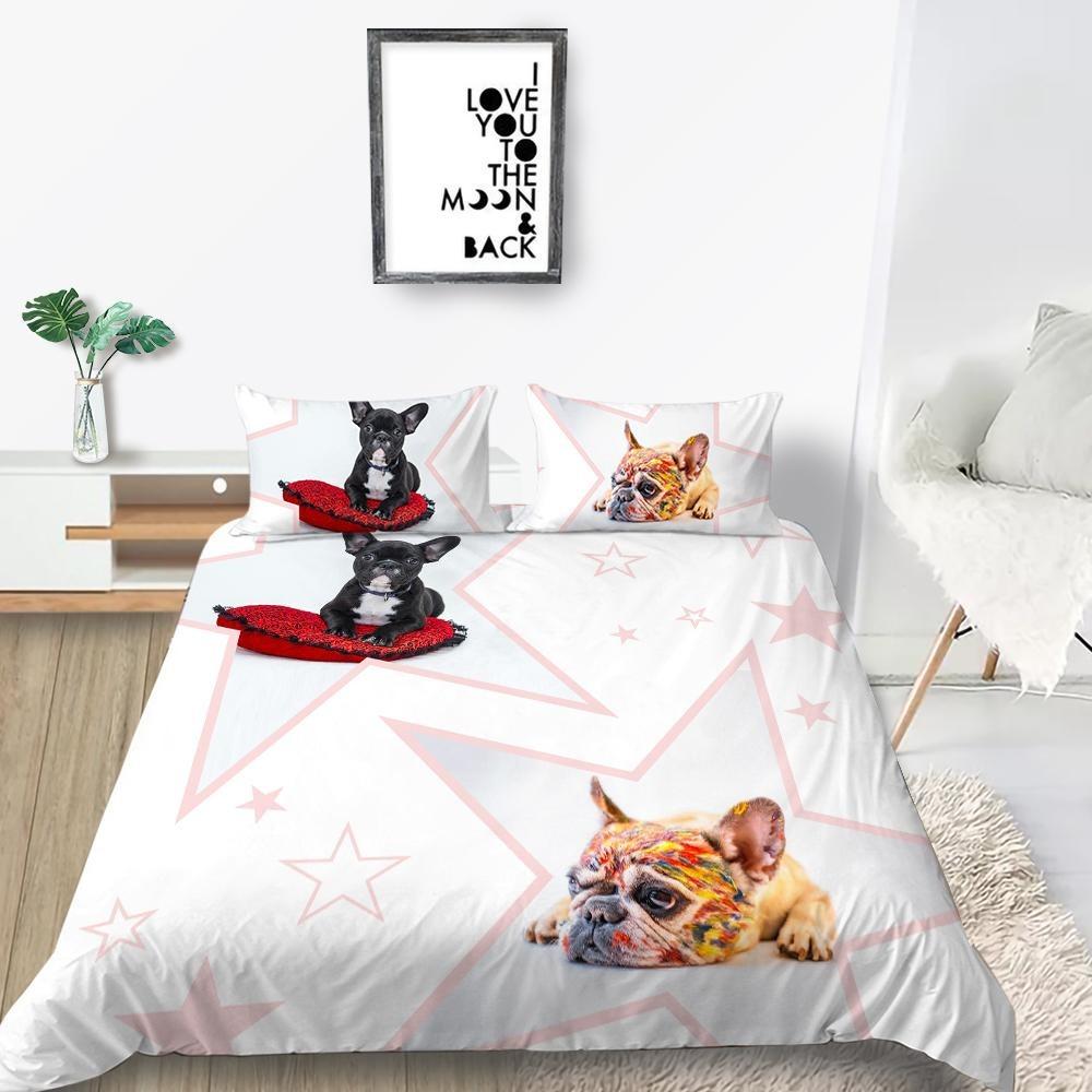New Fashion Down Duvet Cover Dog Bedding Pet Pattern Bedding Set Men's and Women's Single Double Bed Queen King Size Gift