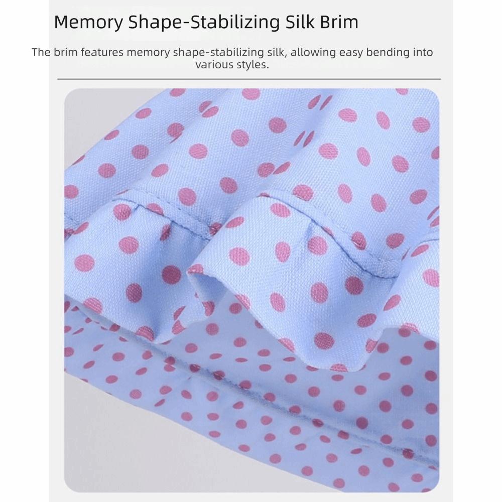 Polka Dot Women Fisherman Hat Ribbon Bucket Hat Casual Sunshade Hat  Summer