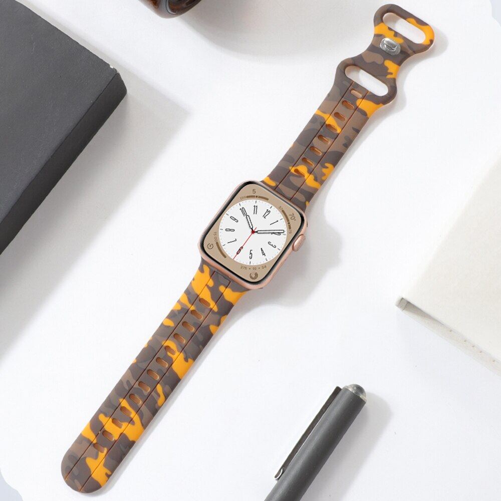 For Apple Watch Band Ultra 8 SE 7 6 5 Silicone Strap iWatch 49mm 40mm 45mm 41mm 42mm Camouflage Pattern Wristband Belt Bracelet
