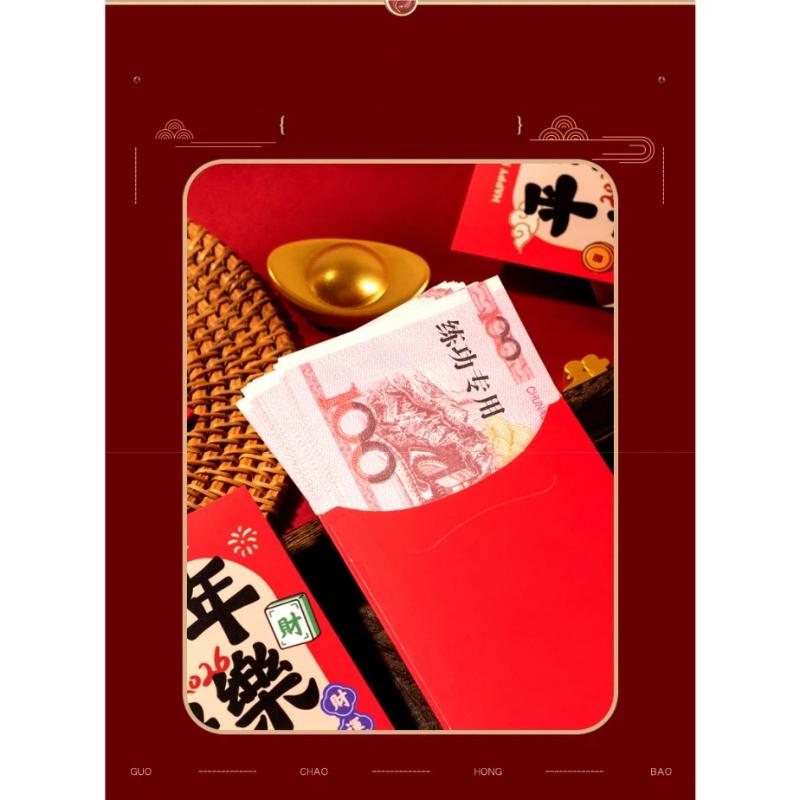 6-Pack 2026 Year Of The Horse Chinese Year Lucky Money Envelopes, Cartoon Red Packet For Spring Festival