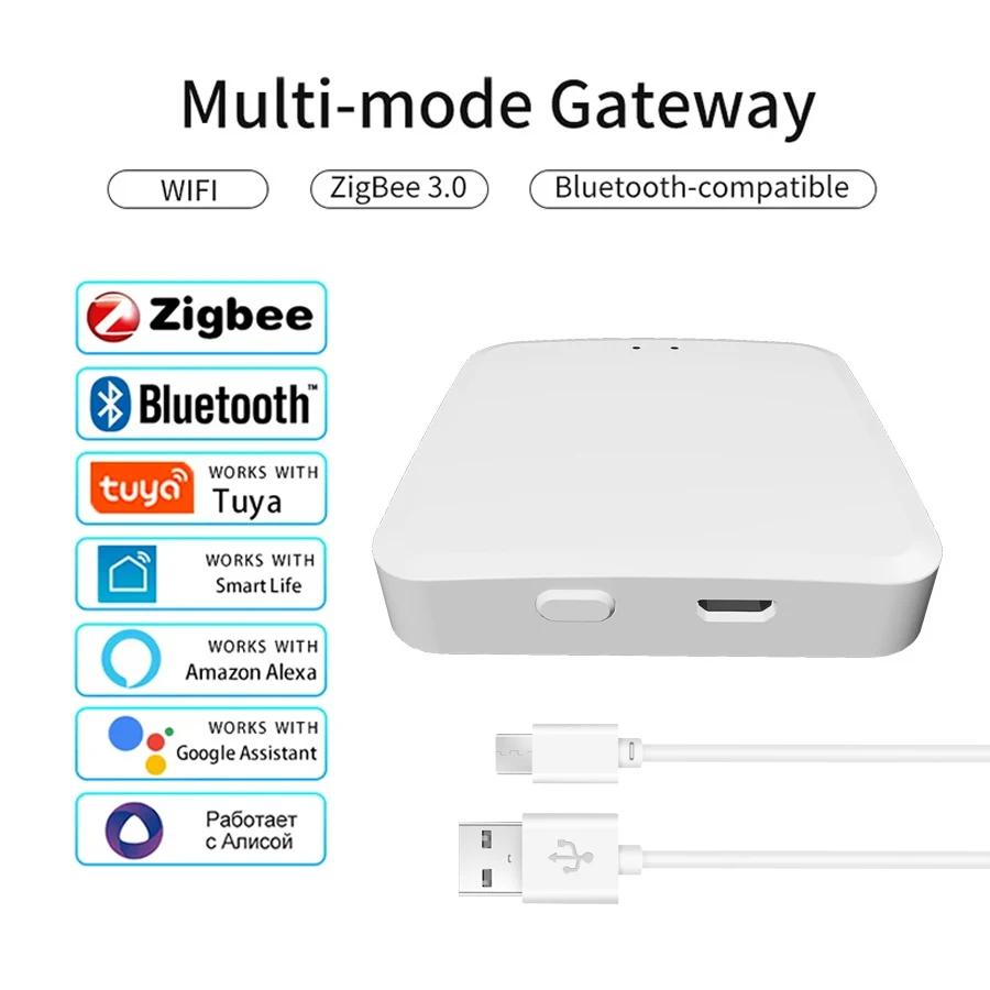 Tuya Multi-mode Gateway Smart Home Automation Hub ZigBee WiFi Bridge Bluetooth Mesh Voice Control With Alexa Google Home Alice