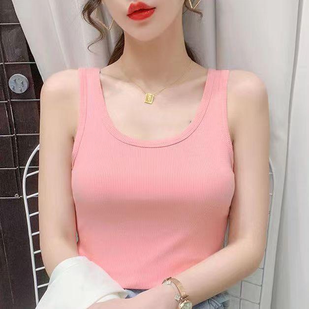 Simple and Chic Women's Plus Size Slim Fit Solid Color Tank Top for Spring and Summer - Wear As a Base or Outer Layer, Threaded Spaghetti Straps