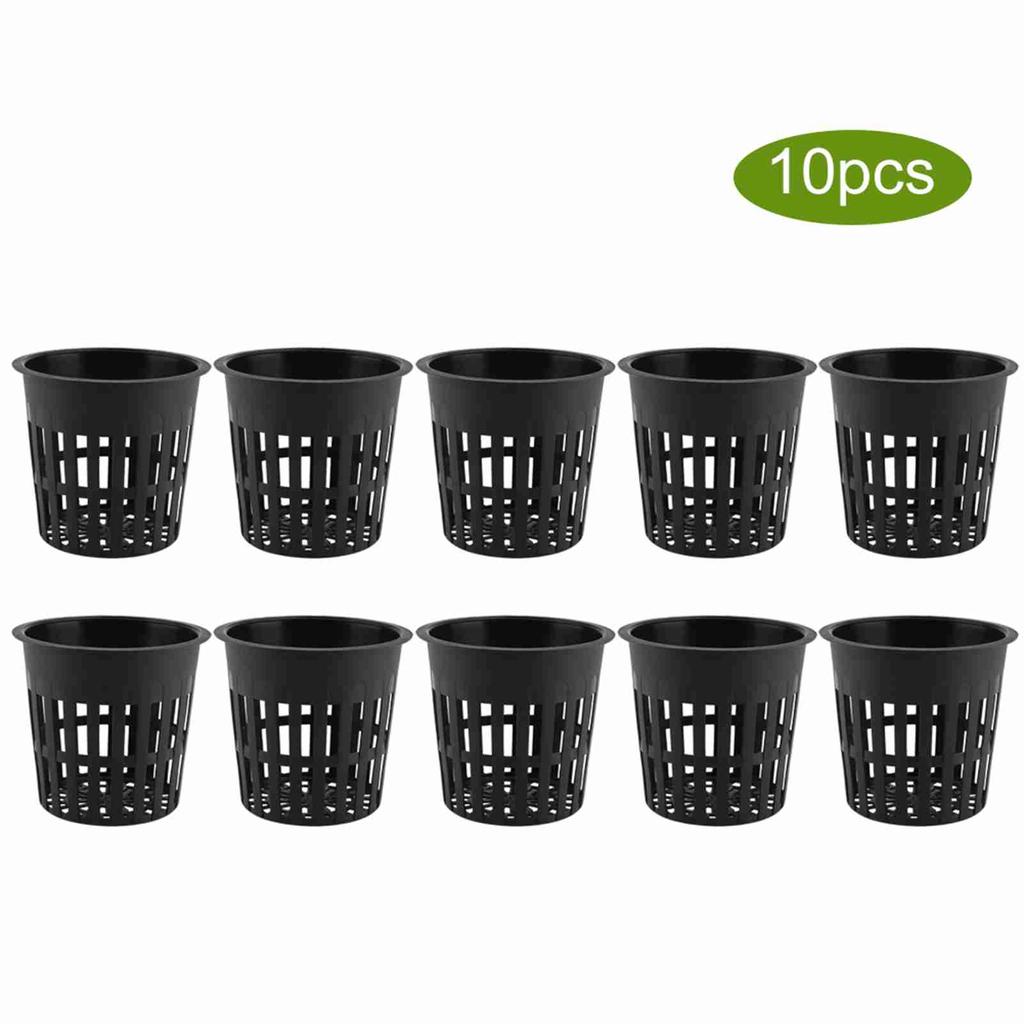 10pcs/Set Safe Plastic Hydroponic Basket Cup for Garden Balcony Planting(Black)