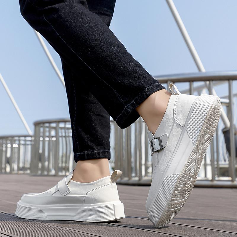 Fashion 2025 Four Season Casual Board Shoes Mens Platform Loafers Chunky Sole Slip On Comfortable Walking Shoes for Men Fashion Flats