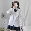 White Long Sleeve Petite College Style JK Uniform Shirt for Women – Versatile, Mid-Length, Perfect for Autumn.