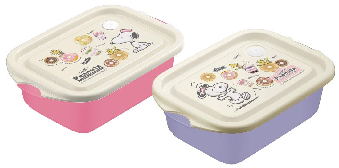 

Skater Sealed Silver Ion Set of Snoopy Donut Shop Made in FCN2WAG (skater) Containers, Ag+ Antibacterial, 500ml, 2, Peanuts, Japan,