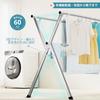 JAUREE 2m Folding Clothes Drying Rack, Indoor/Outdoor Use, Heavy-Duty, Stainless Steel, with 20 Windproof Hooks, Compact Storage