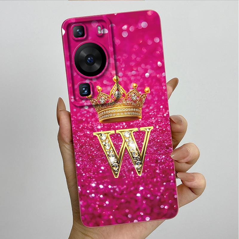 For Huawei P60 / P60 Pro / P60 Art Crown Letter Couple Phone Case HuaweiP60 P60Pro P60Art Soft Silicone TPU Protective Casing