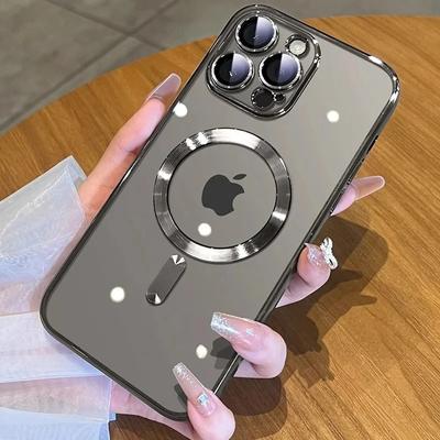 Beschichtung aus weichem TPU mit vollem Objektiv für iPhone 13 14 11 12 15 Pro Max 15 Plus Magsafe magnetische kabellose Ladeabdeckung