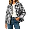 Women's Casual Long Sleeve Button-Up Plaid Jacket