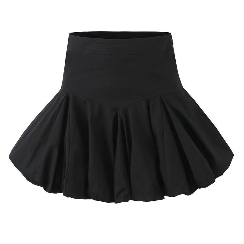 Fall and Winter New Women's Clothing Retro Romantic Large Skirt High Waist A- Line Short Skirt (with Safety Pants Inside)