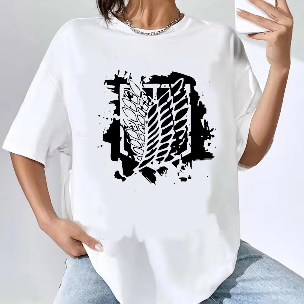 

Attack on Titan top tees girl korean clothes kawaii Classic anime Digital Comfortable top tees Classic Punk Graphic anime S