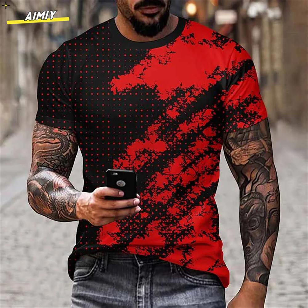 Letní Graffiti 3D potisk Pánská trička Streetwear O-výstřih Volná Krátký rukáv Topy Ležérní Volná Trička Pánské Oblečení