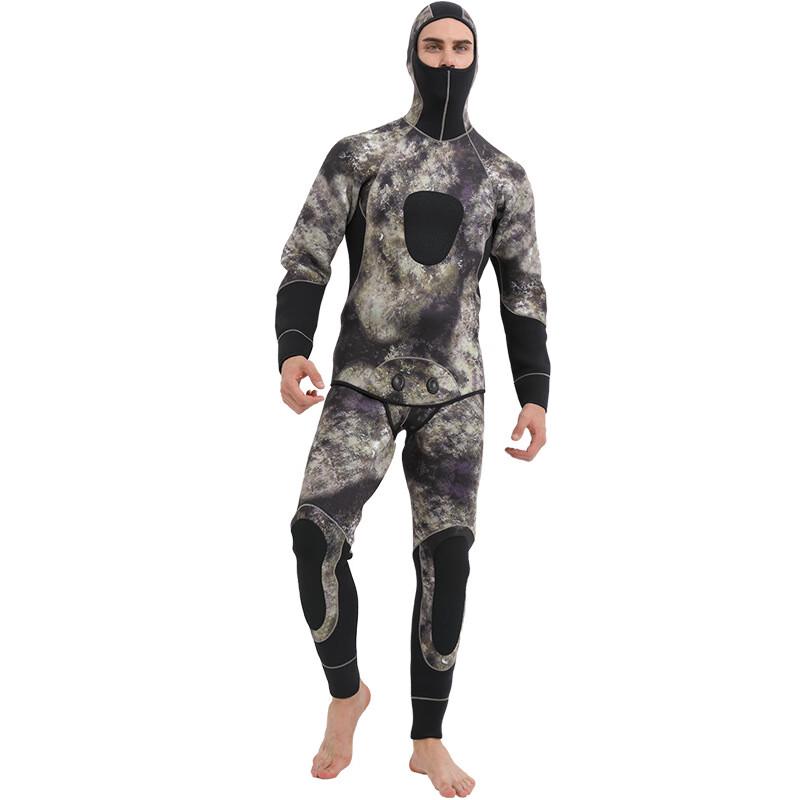 SBART 3mm Camouflage Short Sleeve Two-Piece Wetsuit XL