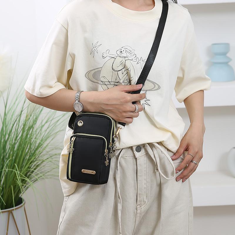 Minimalist Women's Phone Sling Bag – Lightweight Nylon Crossbody with ID Pocket, Ideal for Travel & Shopping