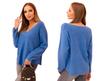 Dark Denim Women' V-Neck Sweater