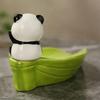 Bamboo Panda Soap Dish Cute Soap Tray Green Soap Rack  Kitchen