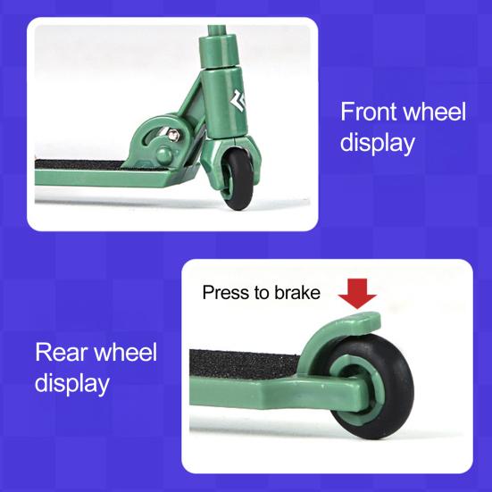 Mini Prstová Koloběžka Hračka s Nářadím Skládací Malá Dvoukolová Koloběžka s Brzdou Simulace Fingerboard Dekorace Dětská Vzdělávací Hračka