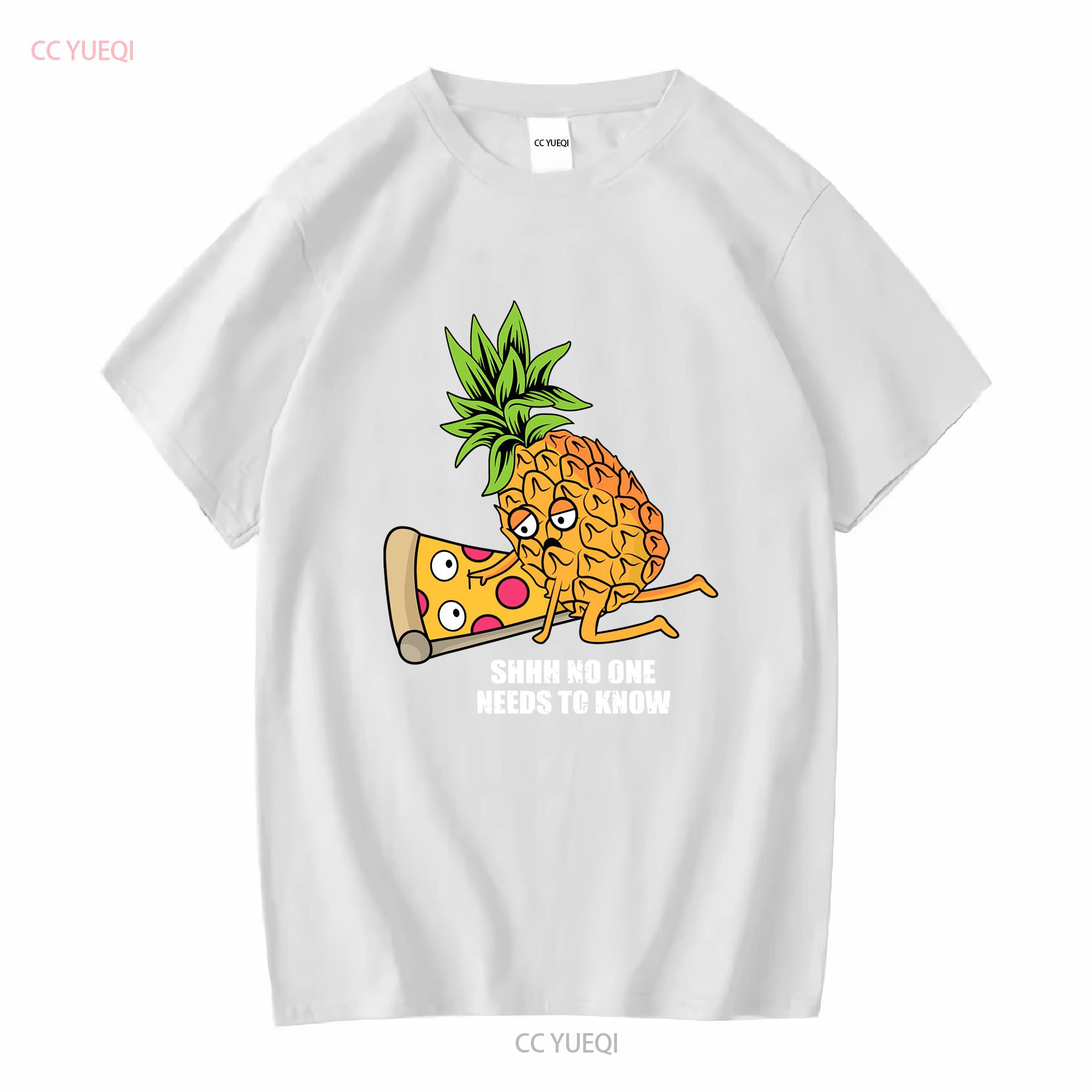 

Pineapple Belongs on Pizza Lover Funny Pun Meme Vintage Men s T Shirt long or short sleeves vintage Washed fashion Casual 2XL