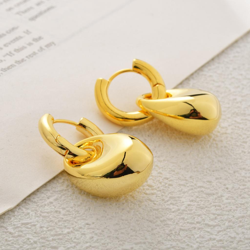 Luxury Clip-On Arch Earrings - Triomphe Inspired Gold-Tone Personalized Jewellery for Women's Fashion Gifts