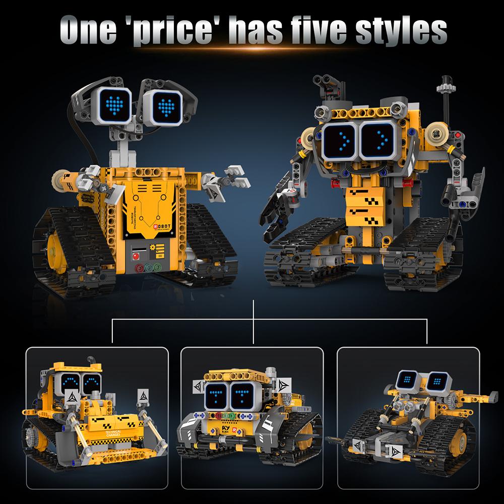 2026 Robot LED Creativo Tecnico 5 in 1 High-tech App Giocattoli Rc Modello Costruzione Educativa DIY Mattoncini Per ragazzo Regali di Natale