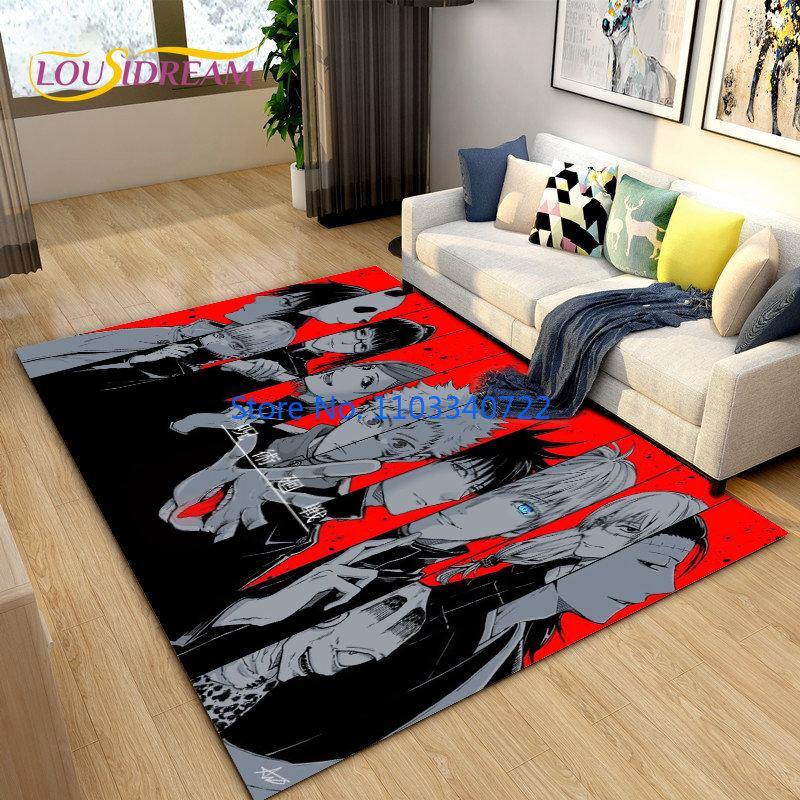 Jujutsu Kaisen Anime Cartoon Area Rug Carpets 120x160cm Decor for Living Room Children's Bedroom Sofa Bathroom Kids Floor Mat