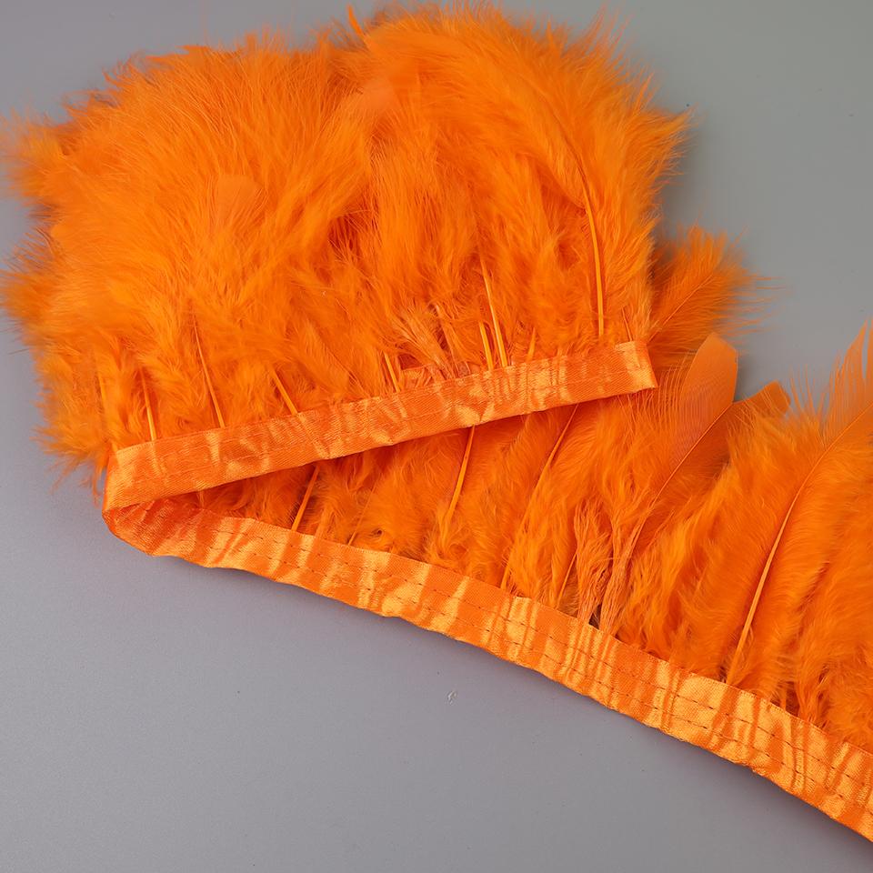 FeatherTurkey Feather Fringe 4-6inch Colorful Marabou Feather Tape for Handiwork Clothes Dress Handmade Cloth Strap Home Decoration