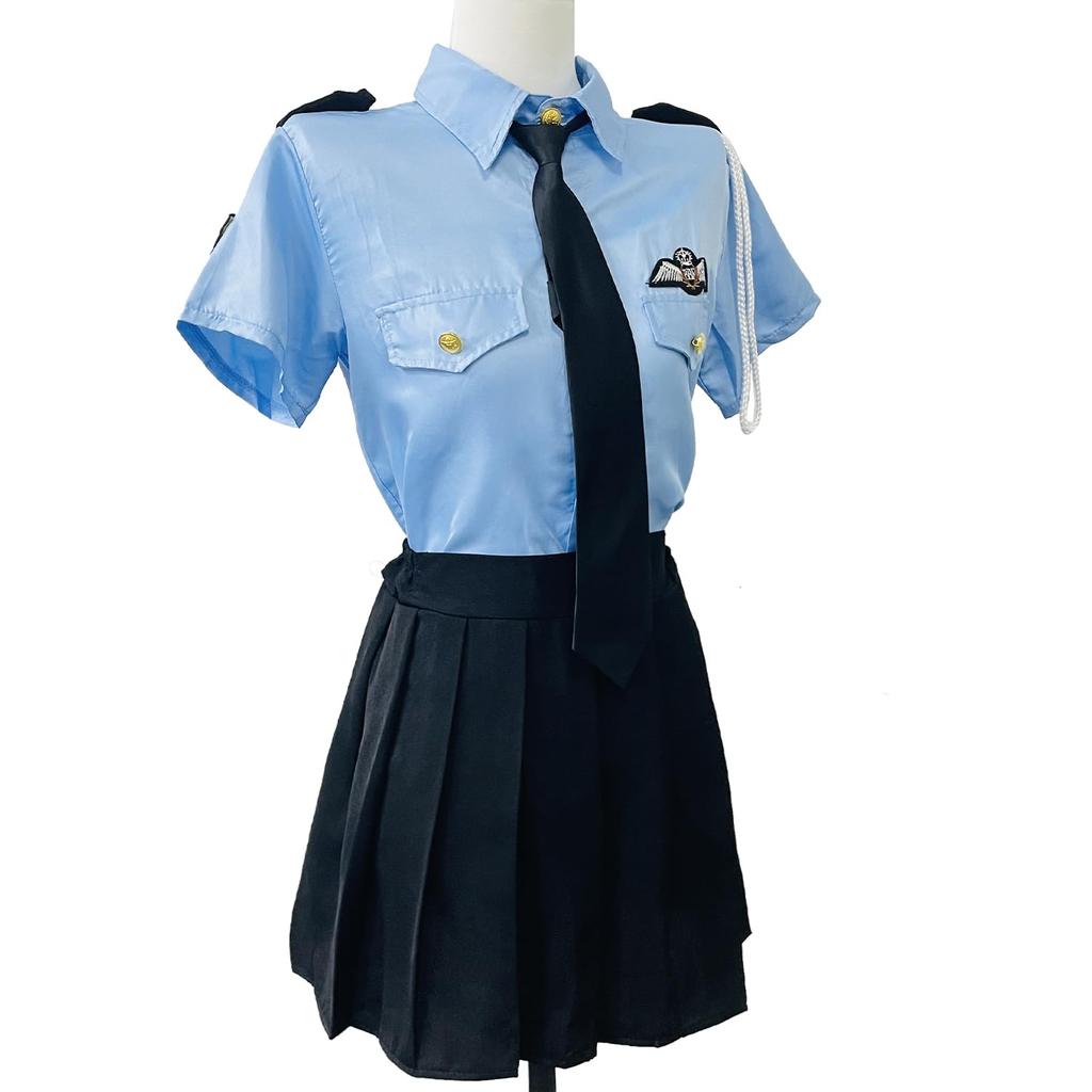 Police Cosplay Halloween Police Officer Costume Skirt Tie Set Policewoman Disguise Cute Uniform Sexy Mini Skirt Cosplay Police Costume Cultural