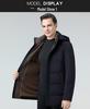 Men's Mid-Length Hooded Down Jacket - Winter Business Casual, Warm, Thick, for Middle-Aged Dads