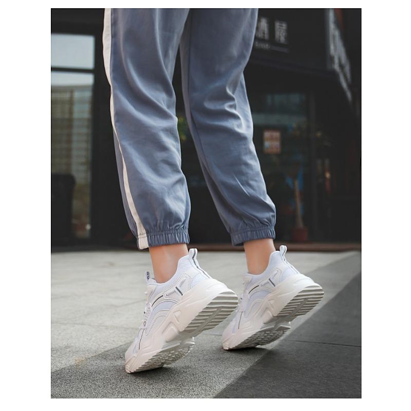 Shoes with Thick Soles Leather Color-blocked Shoes Sneakers Women