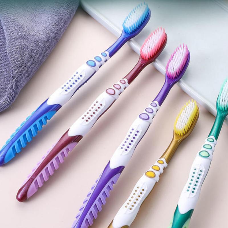 Manual Toothbrushes 5 Pack Medium Hard Bristles Non Slip Ergonomic Handle Perfect for Travel & Home Use