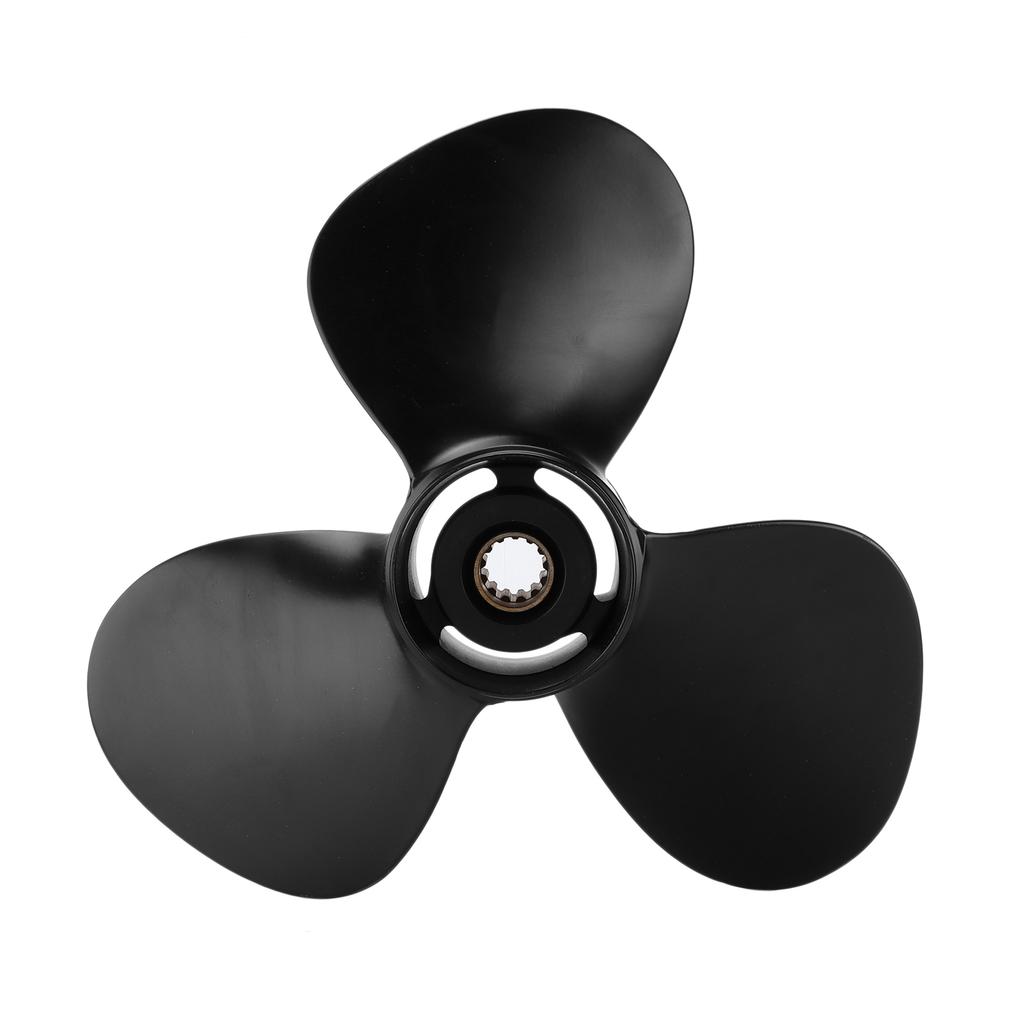 12 1 4in Boat Propeller 3 Blades Aluminium Alloy 13 Tooth Corrosion Resistance Replacement for Outboard Engines 25‑70HP