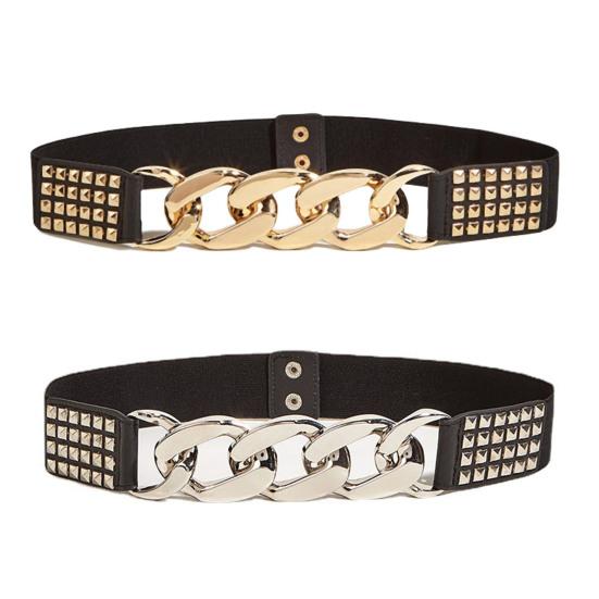 Waist Belt Elastic Wear Resistant Durable Super Comfortable Easy To Match Fitted Lightweight Exquisite Faux Leather Women Belt for Daily Wear