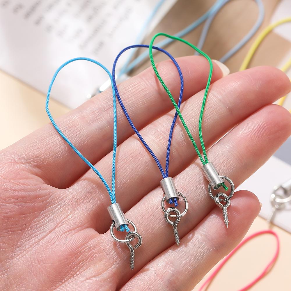 20/50pcs Lanyard Lariat Strap Cord With Eye Pins Screw Colour Strap Charm Cord Rope Keychains Hooks Mobile Phone DIY Accessories