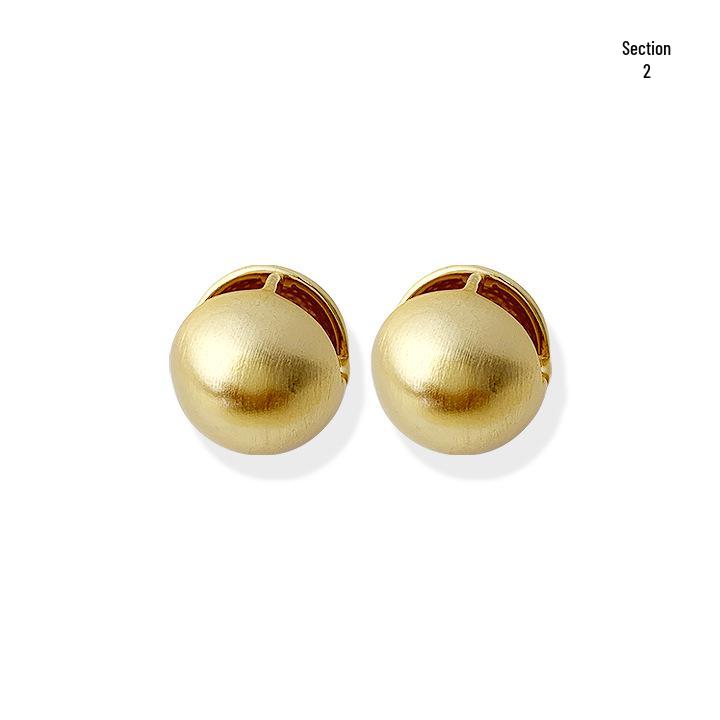 Savi Blogger Silver Brushed Metal Ball Earrings for Cold Wind Temperament