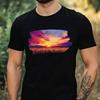 T-Shirt Herren Sonnenuntergangslandschaft Motiv Baumwolle Größe XS Bis 5XL