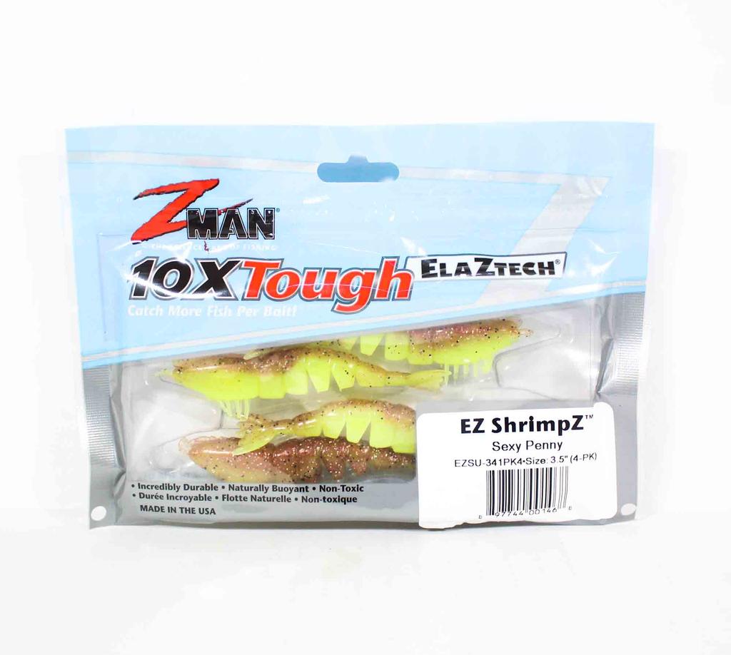 Zman Esca morbida Shrimpz 3,5 pollici 4/confezione Sexy Penny (1468)