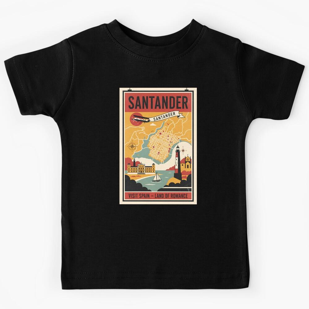 Santander de la Laguna Spain 1950s Vintage Travel Tourism Kids T-Shirt 110