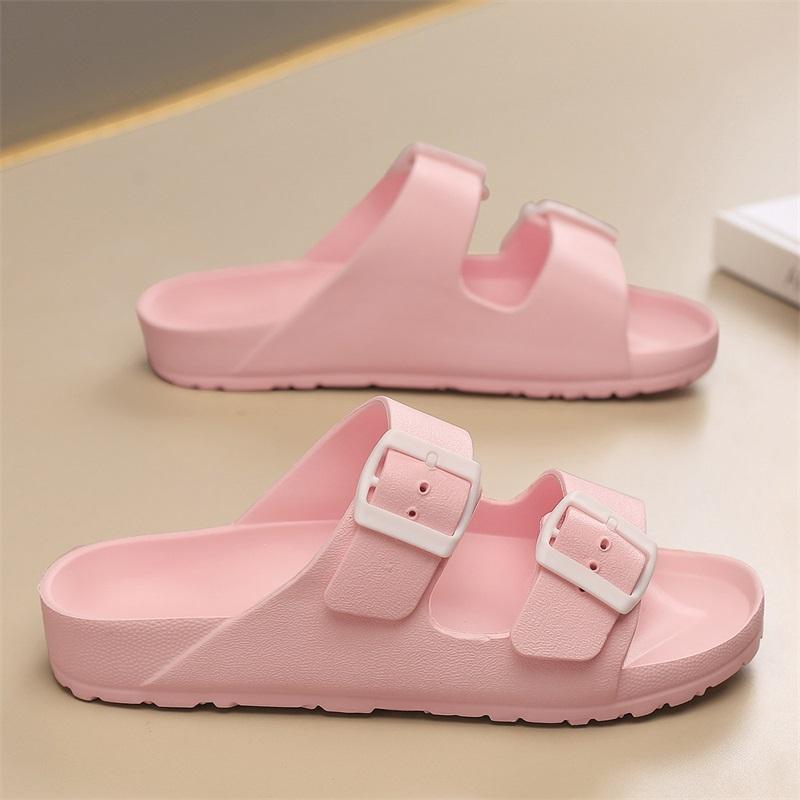 Summer Adjustable Soft Slippers for Men EVA Flat Cloud Slides Lightweight Non-slip Solid Color Beach Man Sandals Plus Size