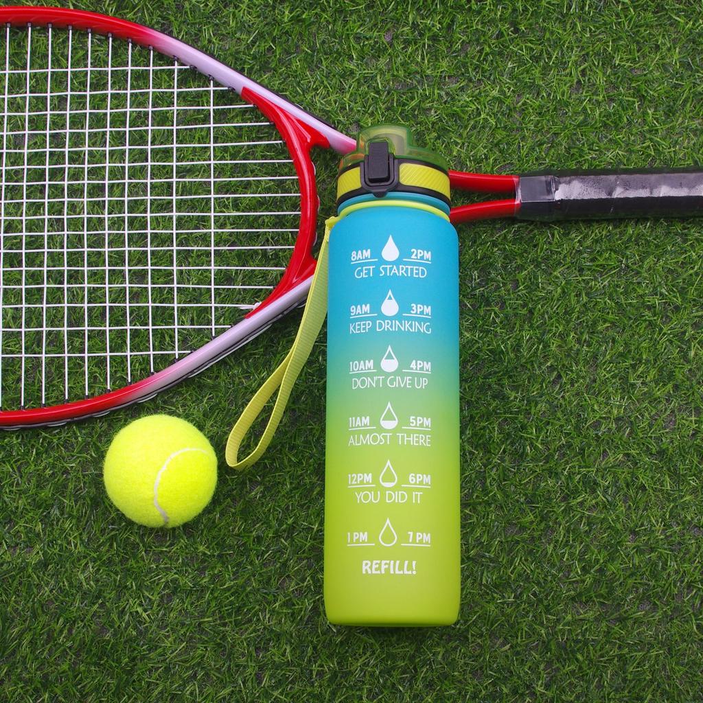 1000Ml Large Capacity Men's and Women's Matte Feel Sports Water Cup with Time Scale Kettle