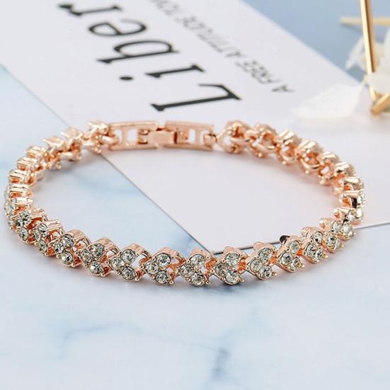 Women Fashion Full Rhinestone Inlaid Bracelet Bangle Wedding Party Jewelry Gift