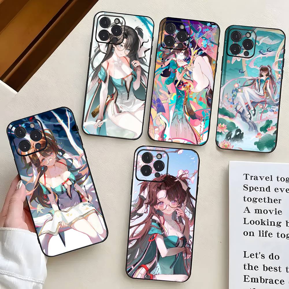 Zhezhi Game Wuthering Waves Phone Case For IPhone 17 Air 16 15 14 13 Pro Max 11 12 Black Silicone Cover