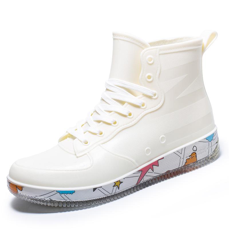 Fashion Graffiti Rain Shoes Men's and Women's Short Tube Outer Wear Adult Rain Boots Non-slip Waterproof Boots Rubber Shoes