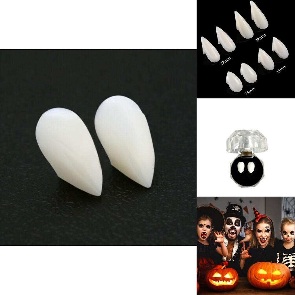 Realistic Halloween Vampire Fangs Teeth Kit With Solid Adhesive And Customizable Sizes