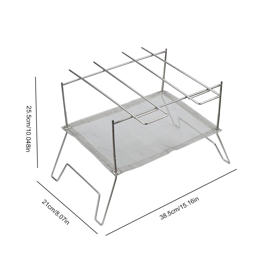 Foldable BBQ Rack with Storage Bag Foldable Charcoal Oven Stainless Steel Portable for Outdoor Picnic Cooking