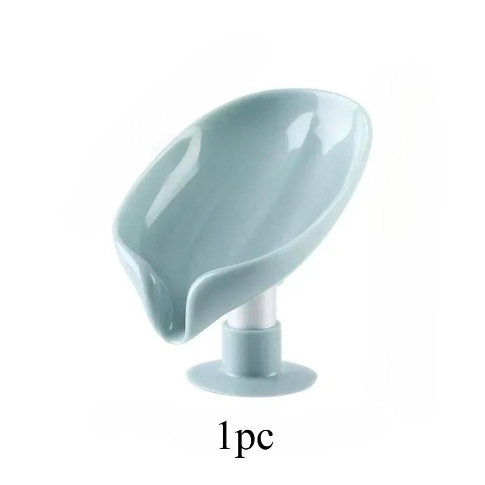 

1PCS Leaf Style Drain Soap Holder Suction Cup Mounted Soap Box for Bathroom Kitchen Drying Rack Shower Accessories Sponge Tray