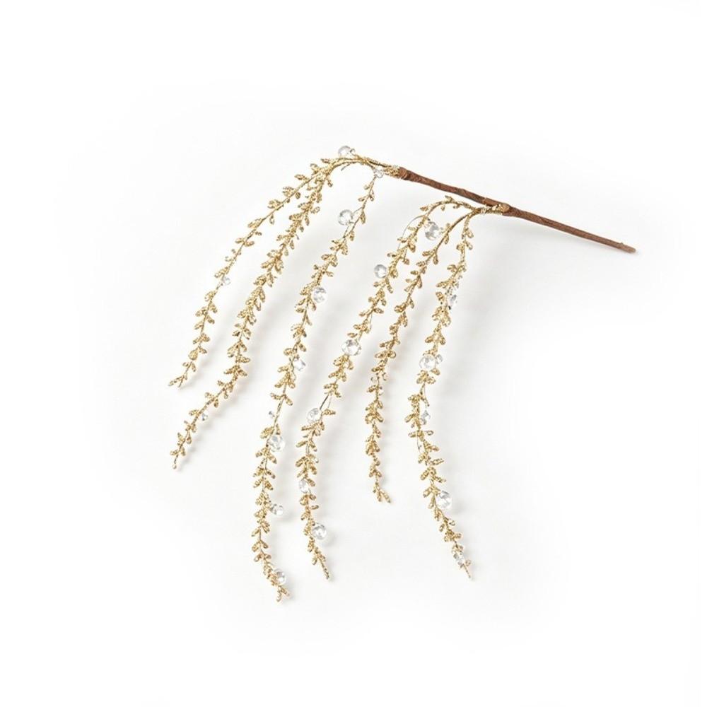 Hanging Vine Shape Christmas Pick Branch Glitter Artificial Xmas Floral Pick Table Centerpiece