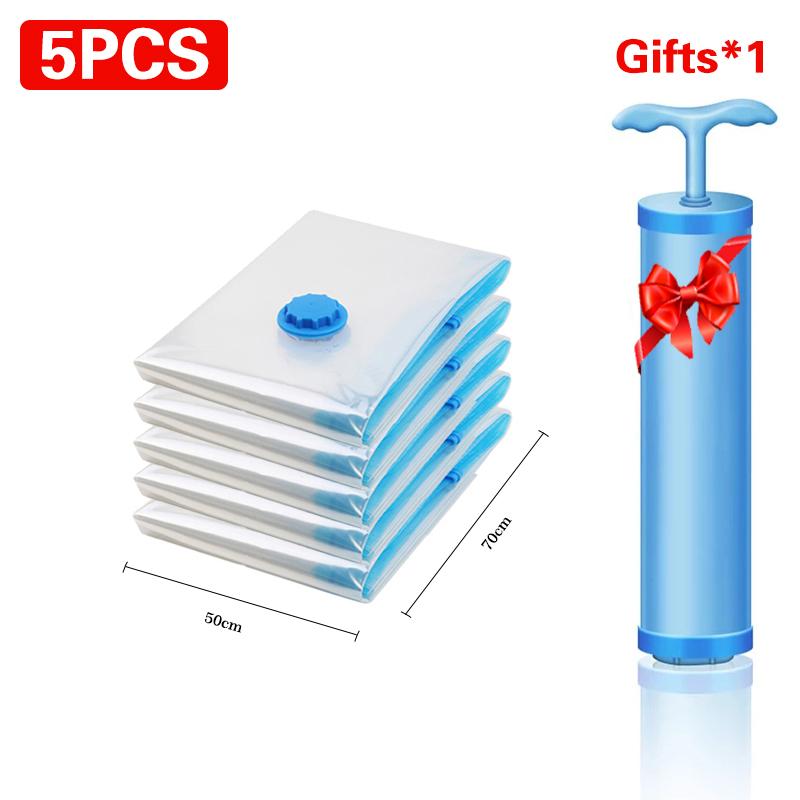 Vacuum Storage Bags, Space Saver Bag, Vacume Pack Storage Bag for Clothes Blankets Travel Storage,Reusable Bags Double Zip Seal