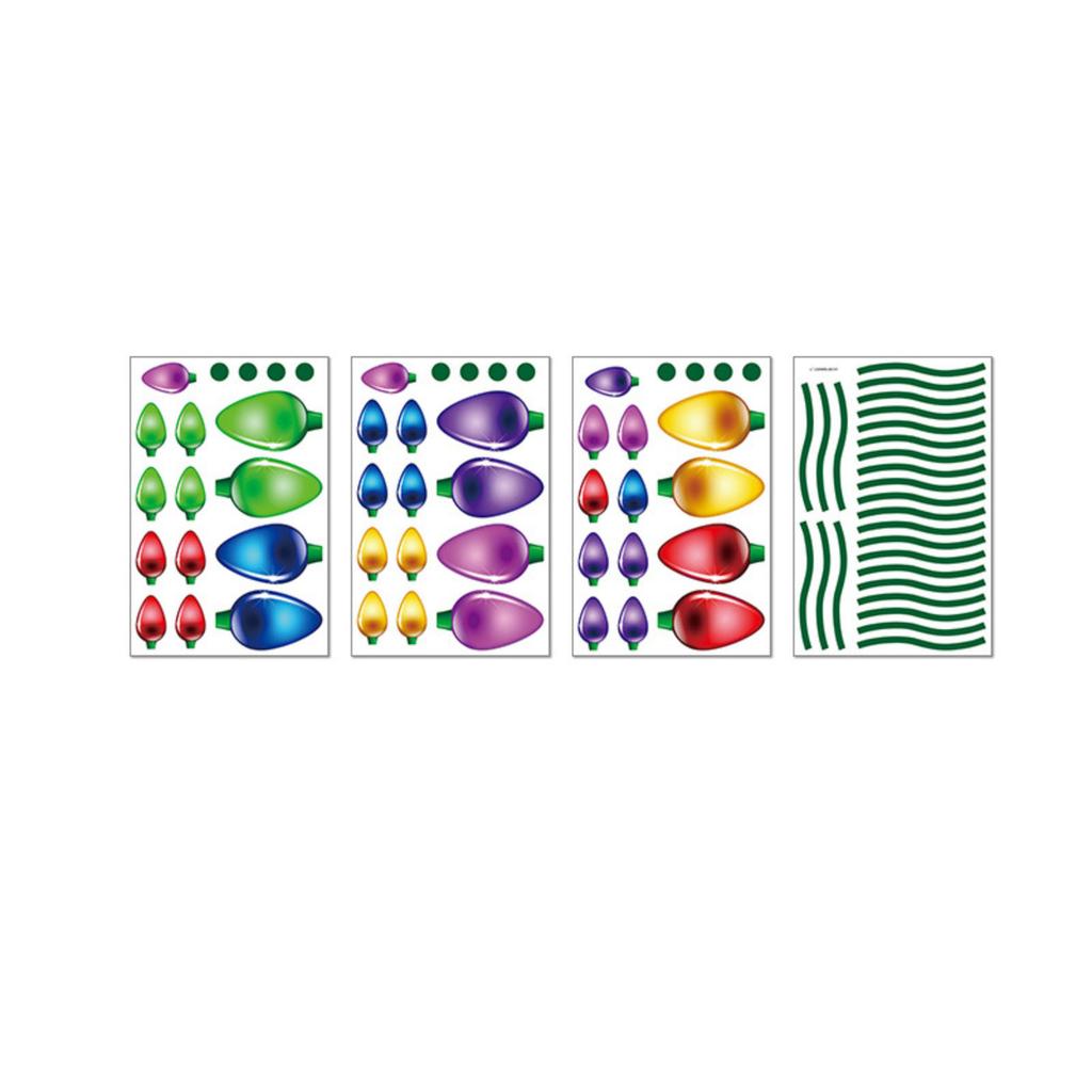 Christmas Light Bulb Sticker, Self-Adhesive Holiday Party Decor for Wall Refrigerator Car and Home